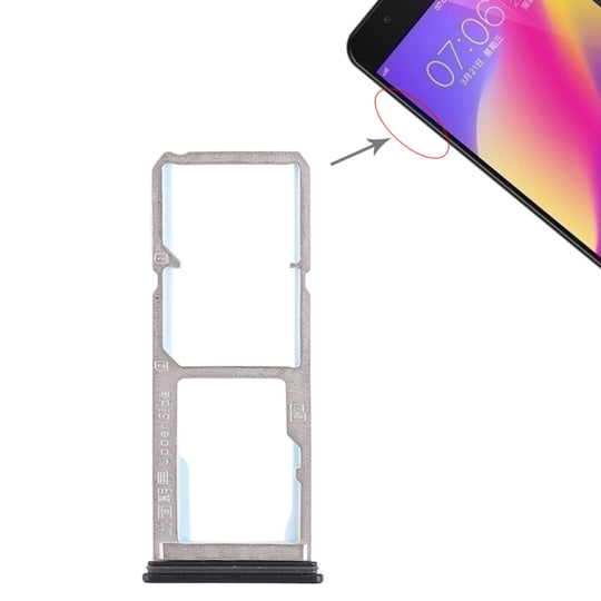 2 x plateau de carte SIM + plateau de carte Micro SD pour Vivo Y69 (noir)