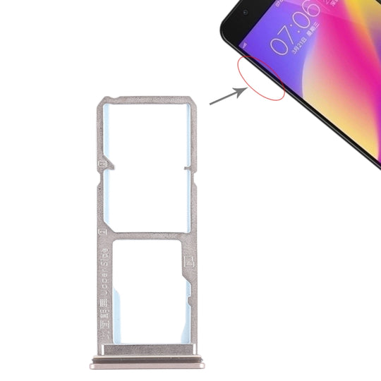 2 x plateau de carte SIM + plateau de carte Micro SD pour Vivo Y69 (or)
