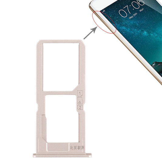 For Vivo V3Max SIM Card Tray + SIM Card Tray / Micro SD Card Tray (Gold) - Card Tray by buy2fix | Online Shopping UK | buy2fix