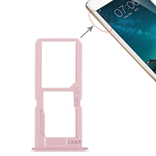 For Vivo V3Max SIM Card Tray + SIM Card Tray / Micro SD Card Tray (Rose Gold)