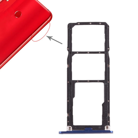 2 x Plateau pour carte SIM / Plateau pour carte Micro SD pour Huawei Honor 8X Max (Bleu)