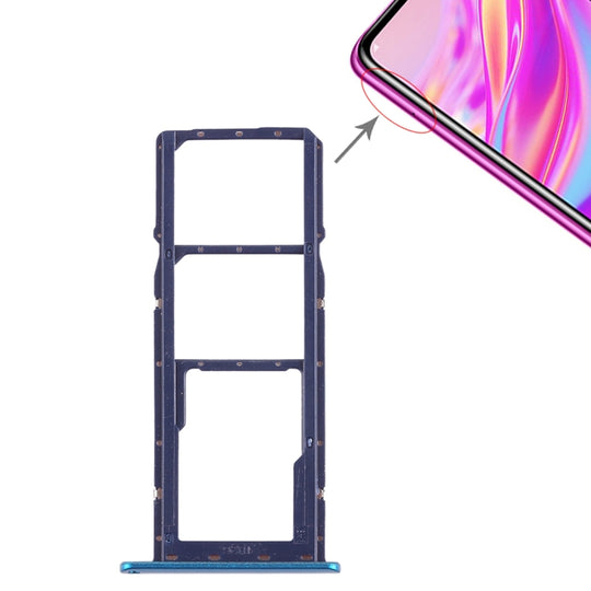 2 x Plateau pour carte SIM / Plateau pour carte Micro SD pour Huawei Enjoy 9 (Bleu)