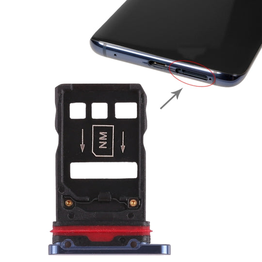 2 x Tiroir Carte SIM pour Huawei Mate 20 Pro (Bleu)