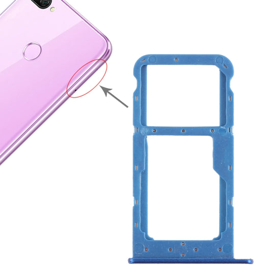 Plateau de carte SIM + plateau de carte SIM / plateau de carte Micro SD pour Huawei Honor 9i (bleu)