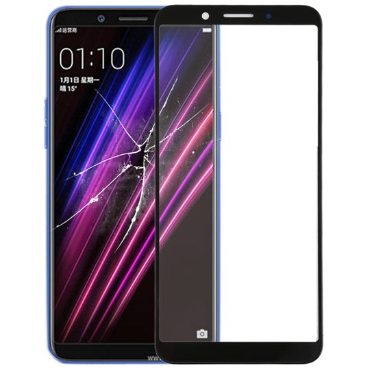 Lentille extérieure en verre de l'écran avant pour OPPO A1 (noir)