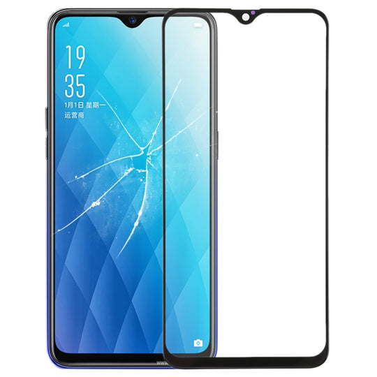 Lentille extérieure en verre de l'écran avant pour OPPO F9 / A7x (noir)