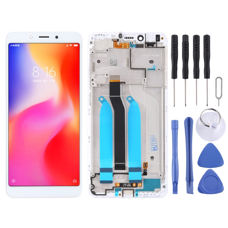 TFT LCD Screen for Xiaomi Redmi 6A / Redmi 6 Digitizer Full Assembly with Frame(White) - LCD Screen by buy2fix | Online Shopping UK | buy2fix