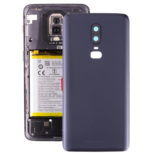 For OnePlus 6 Frosted Battery Back Cover with Camera Lens (Black) - Back Cover by buy2fix | Online Shopping UK | buy2fix