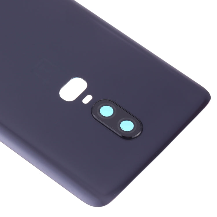For OnePlus 6 Frosted Battery Back Cover with Camera Lens (Black) - Back Cover by buy2fix | Online Shopping UK | buy2fix