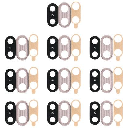 For Huawei Nova 3  10pcs Back Camera Bezel with Lens Cover & Adhesive (Silver) - Camera Series by buy2fix | Online Shopping UK | buy2fix