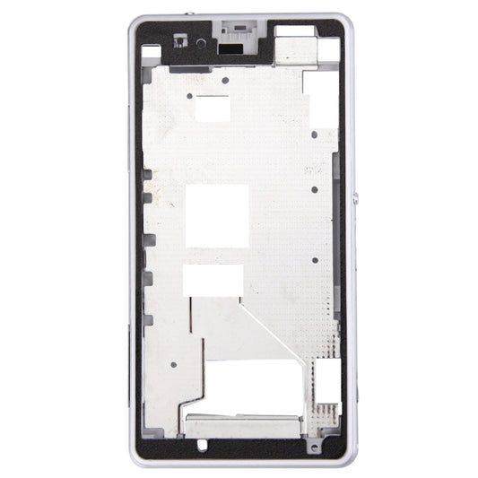 Front Housing LCD Frame Bezel for Sony Xperia Z1 Compact / Mini(White) - Frame Bezel Plate by buy2fix | Online Shopping UK | buy2fix