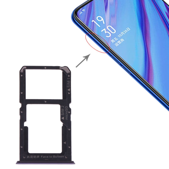 Plateau de carte SIM + carte SIM / carte Micro SD pour OPPO A9 (bleu)