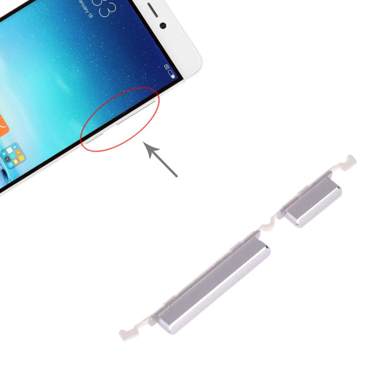 Power Button and Volume Control Button for Xiaomi Mi 5s(Silver) - Home key & Side Key by buy2fix | Online Shopping UK | buy2fix