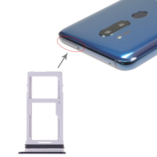SIM Card Tray + SIM Card Tray / Micro SD Card Tray for LG G7 ThinQ G710 G710EM G710PM G710VMP G710ULM (Black) - For LG by buy2fix | Online Shopping UK | buy2fix