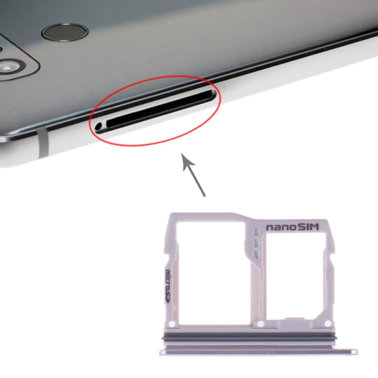 SIM-Kartenfach + Micro-SD-Kartenfach für LG G6 H870 H871 H872 LS993 VS998 US997 H873 (Silber)