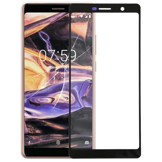Front Screen Outer Glass Lens for Nokia 7 Plus / E9 Plus (Black) - Outer Glass Lens by buy2fix | Online Shopping UK | buy2fix