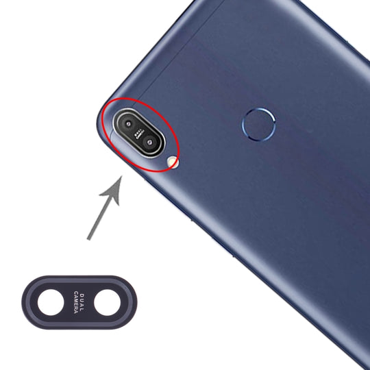 Couvercle d'objectif de caméra pour Asus Zenfone Max Pro M1 ZB601KL ZB602KL ZB555KL (noir)