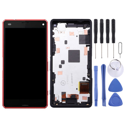OEM LCD Screen for Sony Xperia Z3 Mini Compact Digitizer Full Assembly with Frame(Red) by buy2fix
