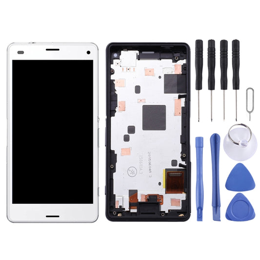 OEM LCD Screen for Sony Xperia Z3 Mini Compact Digitizer Full Assembly with Frame(White) by buy2fix