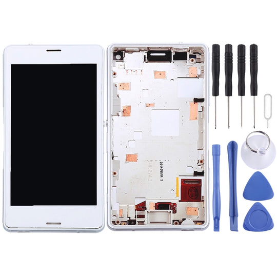 Écran LCD OEM pour Sony Xperia Z3 Mini Compact numériseur assemblage complet avec cadre (blanc)