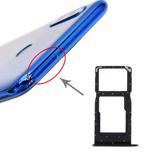 SIM Card Tray + SIM Card Tray / Micro SD Card Tray for Huawei Honor 20i (Black) - Card Tray by buy2fix | Online Shopping UK | buy2fix