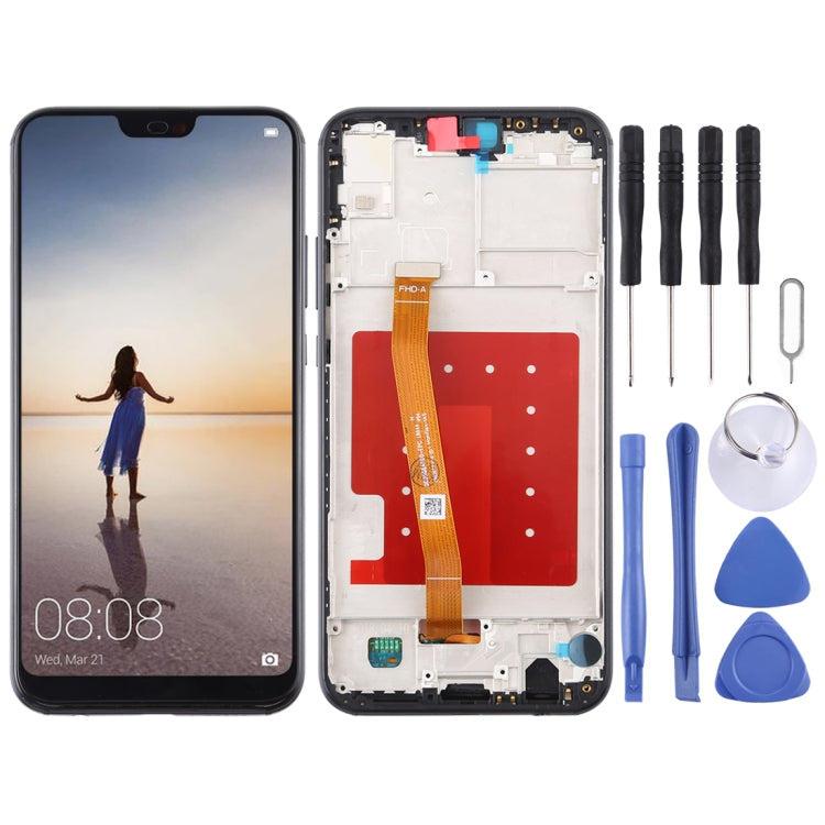 LCD Screen and Digitizer Full Assembly with Frame for Huawei P20 Lite / Nova 3e(Black) - LCD Screen by buy2fix | Online Shopping UK | buy2fix