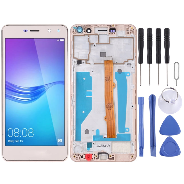 OEM LCD Screen for Huawei Y5 (2017) Digitizer Full Assembly with Frame (Gold) - LCD Screen by buy2fix | Online Shopping UK | buy2fix
