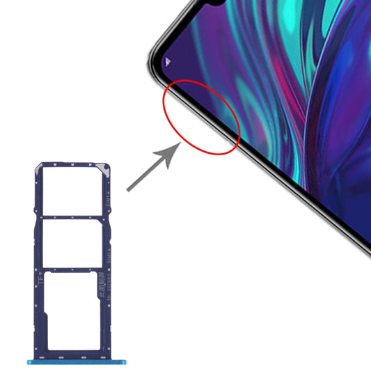 SIM Card Tray + SIM Card Tray + Micro SD Card Tray for Huawei Y7 (2019) / Y7 Pro (2019) / Y7 Prime (2019) (Blue) - Card Socket by buy2fix | Online Shopping UK | buy2fix