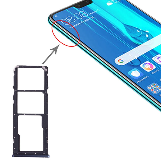 SIM Card Tray + SIM Card Tray + Micro SD Card Tray for Huawei Y9 (2019) (Black) - Card Socket by buy2fix | Online Shopping UK | buy2fix