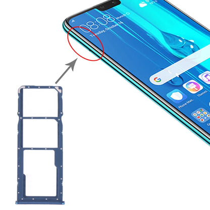 SIM Card Tray + SIM Card Tray + Micro SD Card Tray for Huawei Y9 (2019) (Blue) - Card Socket by buy2fix | Online Shopping UK | buy2fix