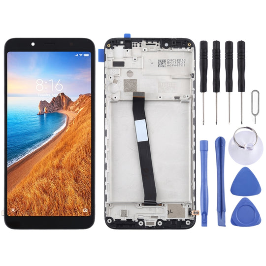 TFT LCD Screen for Xiaomi Redmi 7A Digitizer Full Assembly with Frame(Black)
