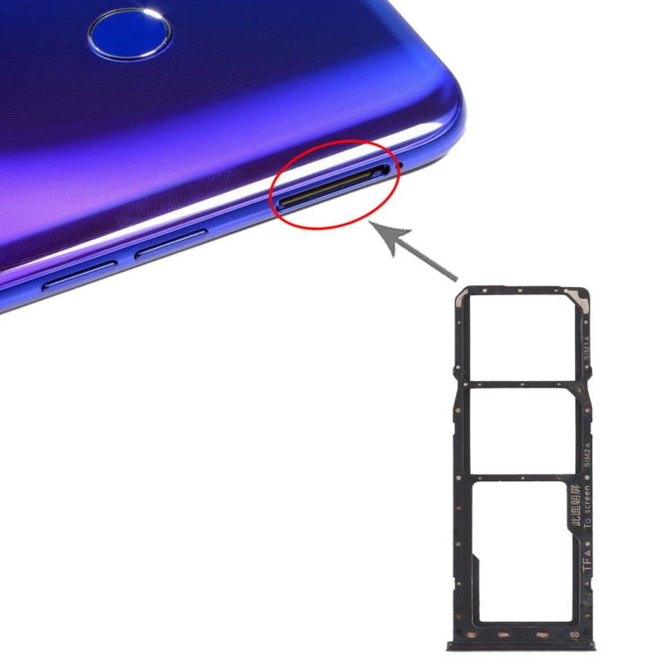For OPPO Realme 3 Pro / Realme X Lite SIM Card Tray + SIM Card Tray + Micro SD Card Tray (Black) - Card Tray by buy2fix | Online Shopping UK | buy2fix