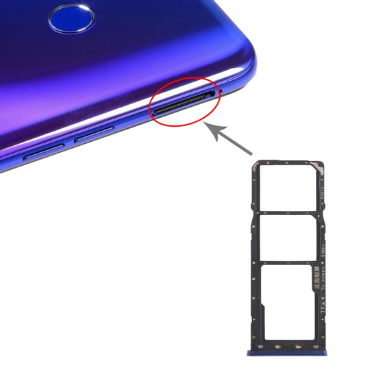 Plateau de carte SIM + plateau de carte SIM + plateau de carte Micro SD pour OPPO Realme 3 Pro / Realme X Lite (bleu)