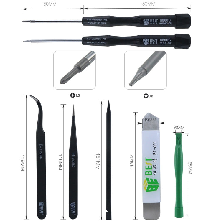 8 in 1 BEST BST-609 Cell Phone Repair Tool Kit Opening Tools by BEST