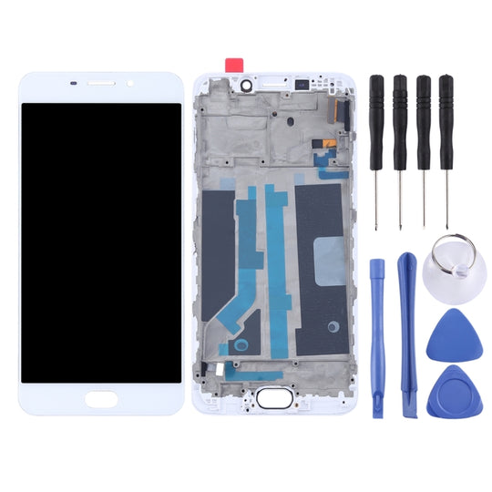 Pour écran LCD OPPO R9 (TFT) + écran tactile avec cadre (blanc)