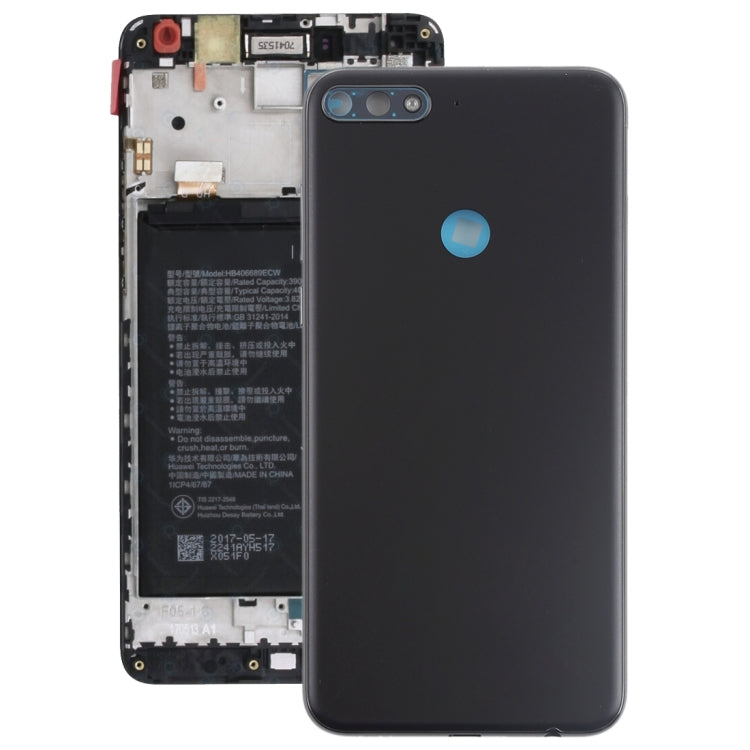 Back Cover with Side Keys for Huawei Y7 (2018)(Black) - Back Cover by buy2fix | Online Shopping UK | buy2fix