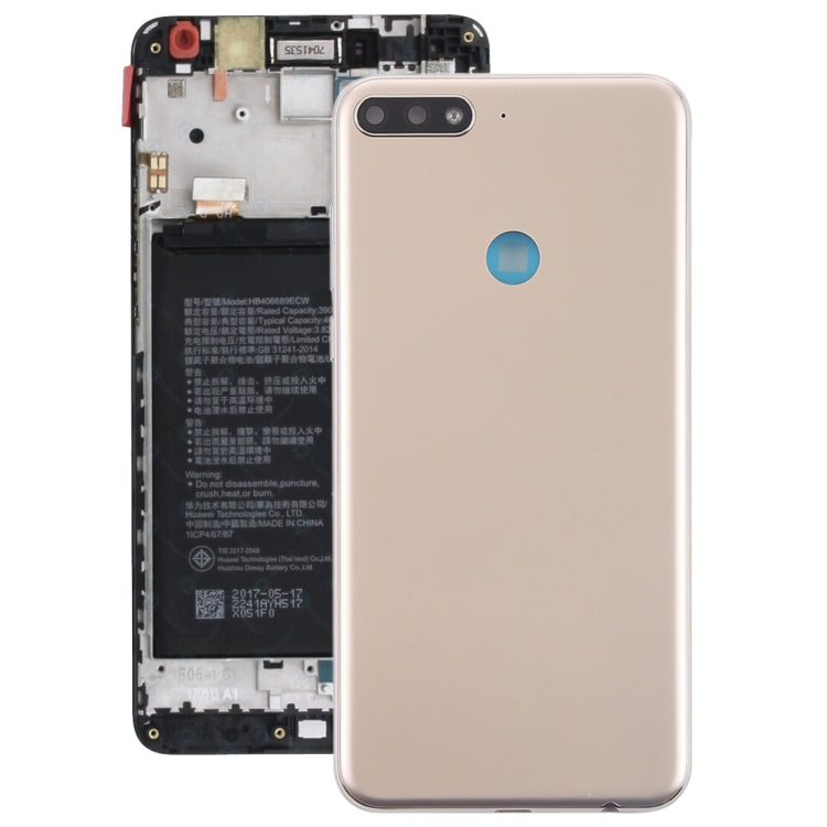 Back Cover with Side Keys for Huawei Y7 (2018)(Gold) - Back Cover by buy2fix | Online Shopping UK | buy2fix