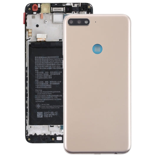 Back Cover with Side Keys for Huawei Y7 (2018)(Gold) - Back Cover by buy2fix | Online Shopping UK | buy2fix