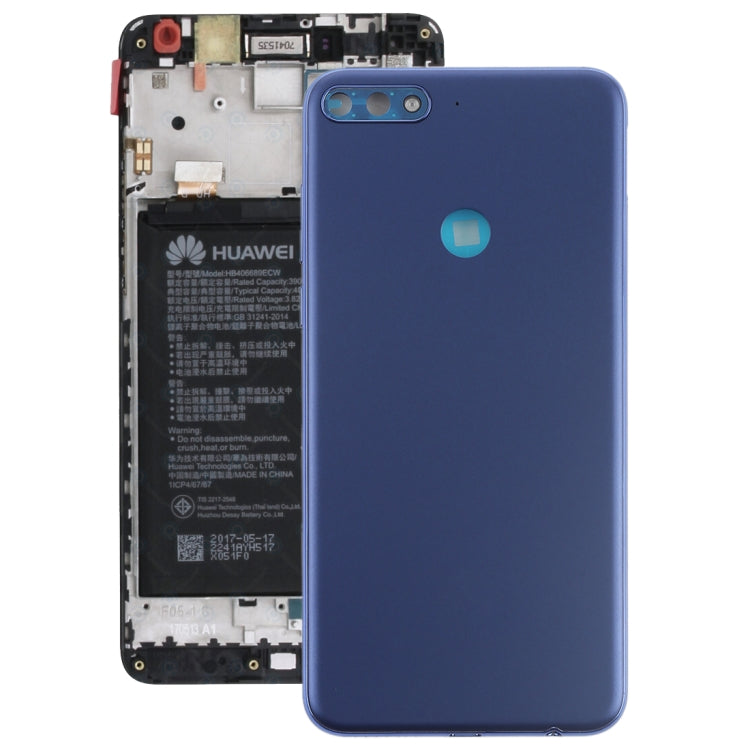 Back Cover with Side Keys for Huawei Y7 (2018)(Blue) - Back Cover by buy2fix | Online Shopping UK | buy2fix