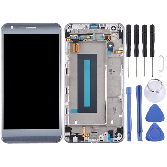Original LCD Screen for LG X Cam / K580 / K580I / K580Y Digitizer Full Assembly with Frame (Silver) - For LG by buy2fix | Online Shopping UK | buy2fix