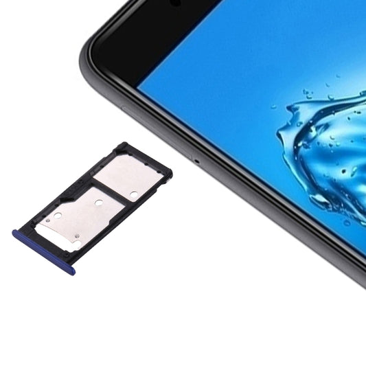 For Huawei Enjoy 7 Plus / Y7 Prime SIM Card Tray & SIM / Micro SD Card Tray(Dark Blue) - Card Socket by buy2fix | Online Shopping UK | buy2fix