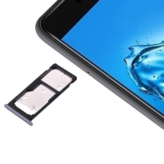 For Huawei Enjoy 7 Plus / Y7 Prime SIM Card Tray & SIM / Micro SD Card Tray(Grey) - Card Socket by buy2fix | Online Shopping UK | buy2fix