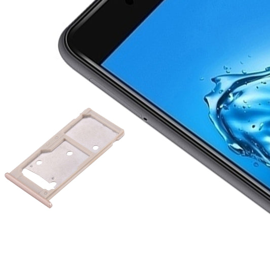 For Huawei Enjoy 7 Plus / Y7 Prime SIM Card Tray & SIM / Micro SD Card Tray(Gold) - Card Socket by buy2fix | Online Shopping UK | buy2fix
