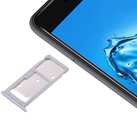 For Huawei Enjoy 7 Plus / Y7 Prime SIM Card Tray & SIM / Micro SD Card Tray(Silver) - Card Socket by buy2fix | Online Shopping UK | buy2fix