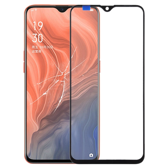 Lentille extérieure en verre de l'écran avant pour OPPO Reno Z (noir)