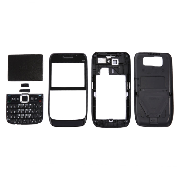 Full Housing Cover (Front Cover + Middle Frame Bezel + Battery Back Cover + Keyboard) for Nokia E63(Black) - Full Housing Cover by buy2fix | Online Shopping UK | buy2fix