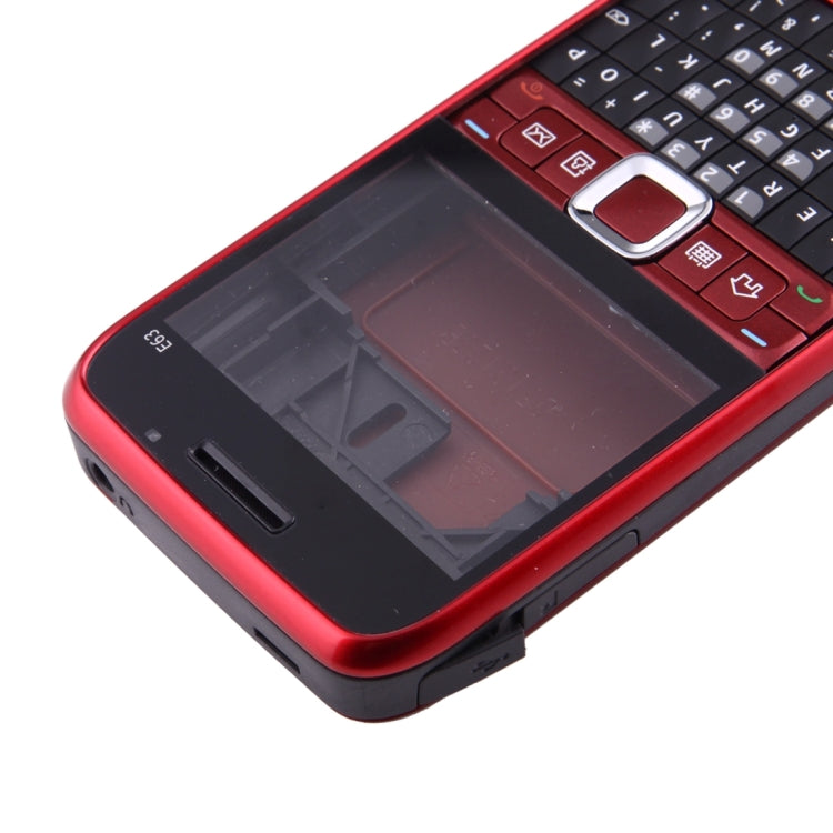 Full Housing Cover (Front Cover + Middle Frame Bezel + Battery Back Cover + Keyboard) for Nokia E63(Red) - Full Housing Cover by buy2fix | Online Shopping UK | buy2fix