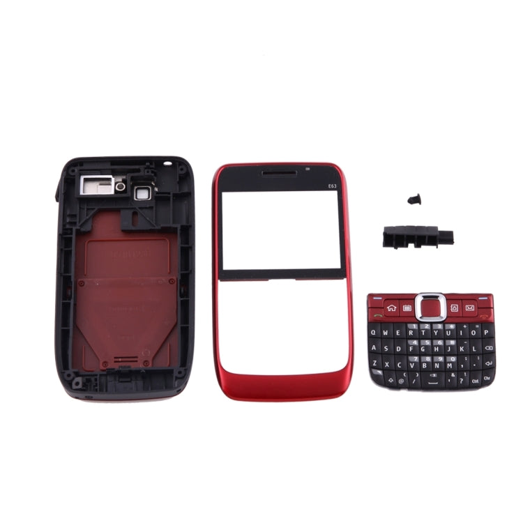 Full Housing Cover (Front Cover + Middle Frame Bezel + Battery Back Cover + Keyboard) for Nokia E63(Red) - Full Housing Cover by buy2fix | Online Shopping UK | buy2fix