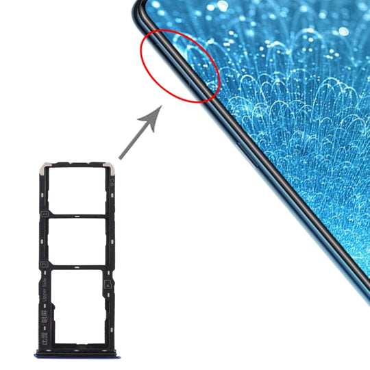SIM-Kartenfach + SIM-Kartenfach + Micro-SD-Kartenfach für Vivo S1 (Blau)