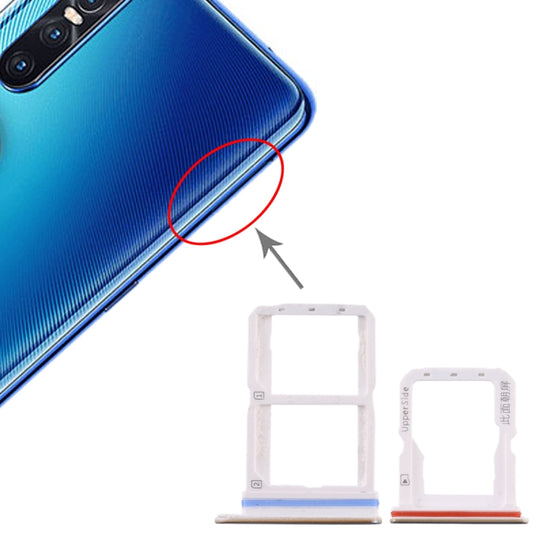 SIM-Kartenfach + SIM-Kartenfach + Micro-SD-Kartenfach für Vivo S1 Pro (Silber)